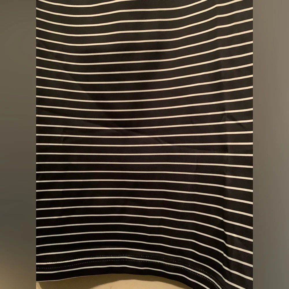 ✨⚡️💥Adidas Trefoil Originals Satin Black White Striped Tee Dress - Picture 13 of 15